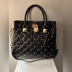 Black Studded Cushion Michael Kors Tote